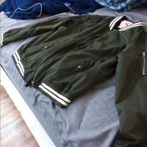 Olive bomber jacket